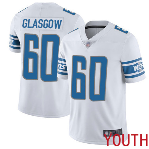 Detroit Lions Limited White Youth Graham Glasgow Road Jersey NFL Football #60 Vapor Untouchable->youth nfl jersey->Youth Jersey